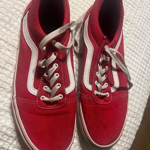 Vans Red and White Sneakers